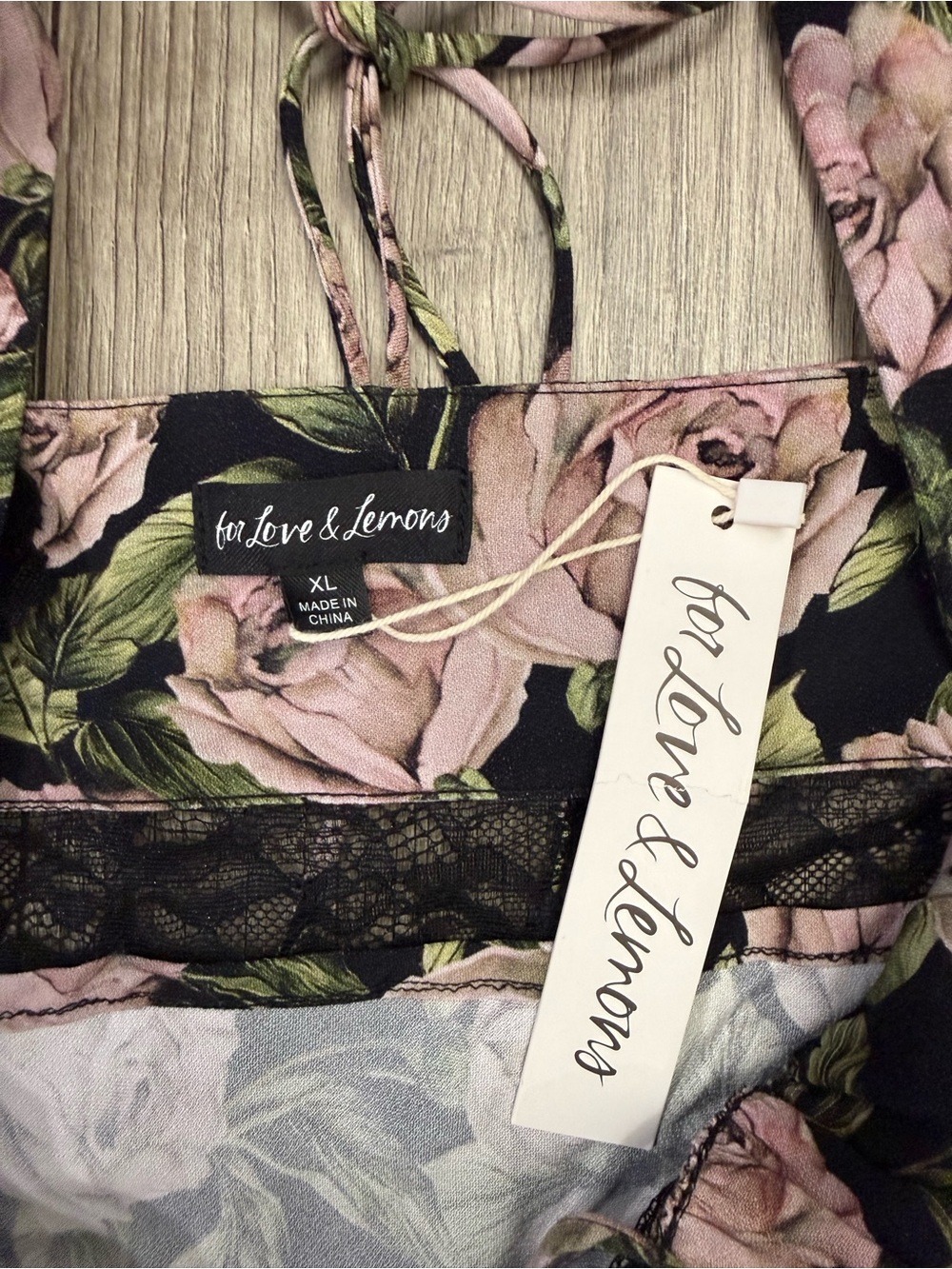 NWT For Love & Lemons Fallen Rose Print Maxi Dress SZ XL - Picture 6 of 9